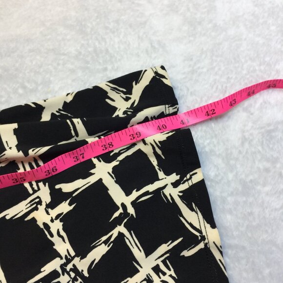 BCBGMaxAzria Faux Wrap A-line Dress Size S Womans Black Grid Cap Sleeve Stretch - Picture 10 of 14